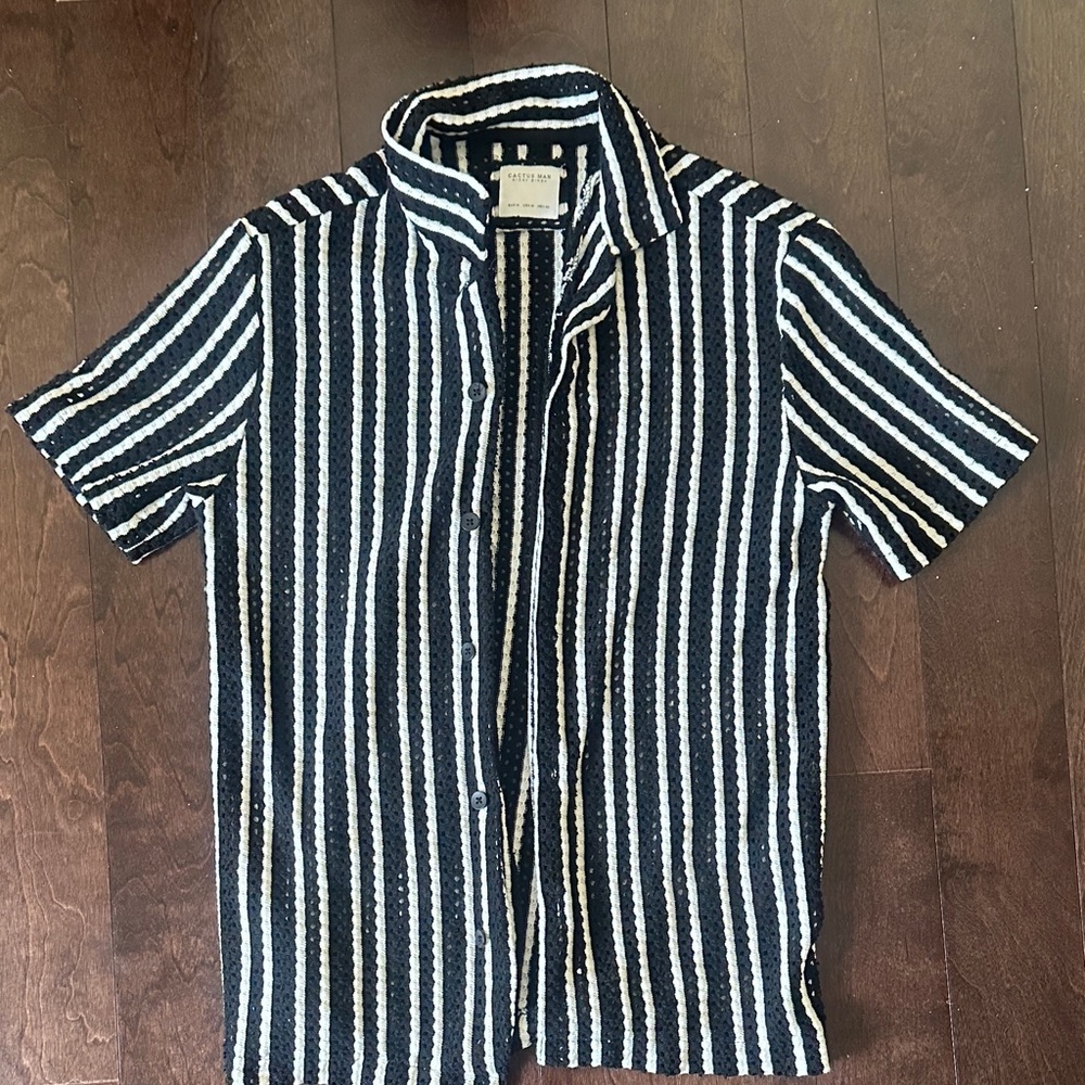 Todd Snyder Navy and White Striped Shirt